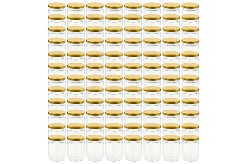 Syltetøyglass med gult lokk 96 stk 230 ml - Oppbevaringskrukke - Oppbevaring til småting - Bokser & syltetøyglass