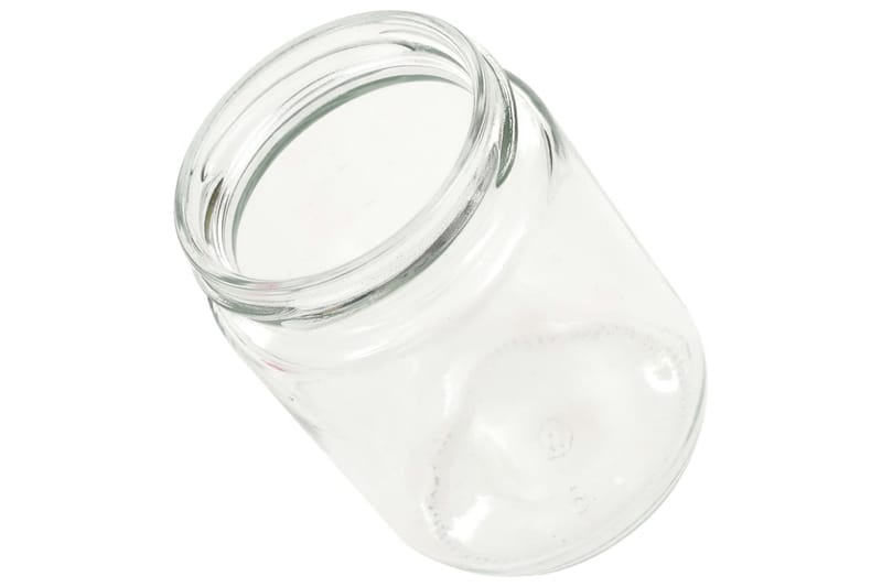 Syltetøyglass med hvite og røde lokk 96 stk 230 ml - Oppbevaring - Oppbevaring til småting - Oppbevaringskrukke