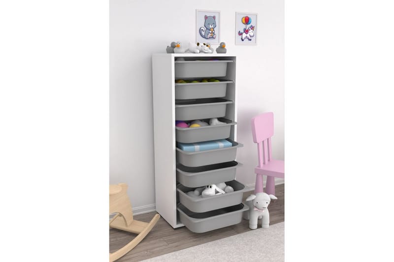 Versa Oppbevaringsbokser 45,5 cm - Hvit/Lysegrå - Oppbevaring - Oppbevaring til småting - Oppbevaringsbokser