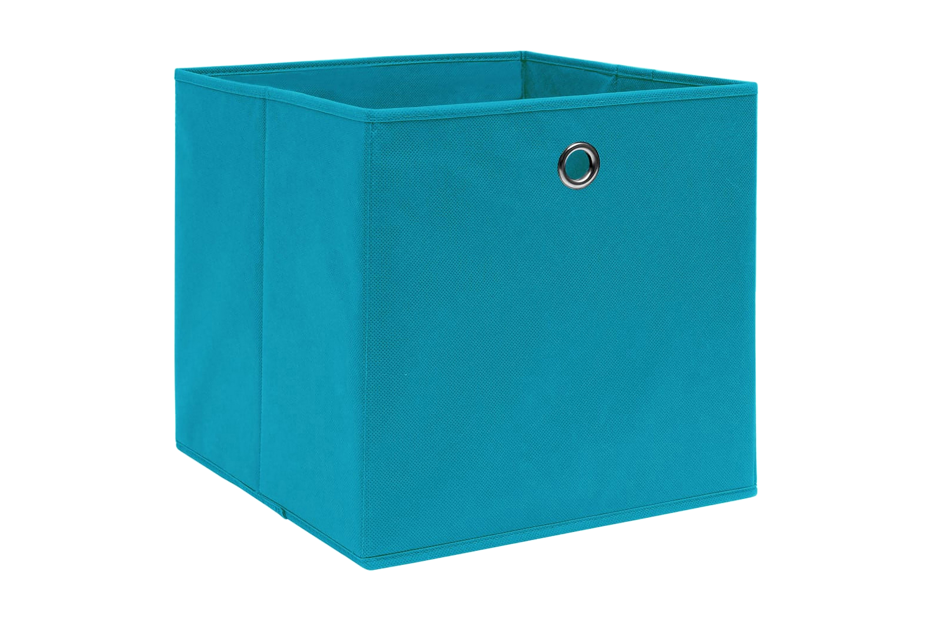 Oppbevaringsbokser 4 stk babyblå 32x32x32 cm stoff -