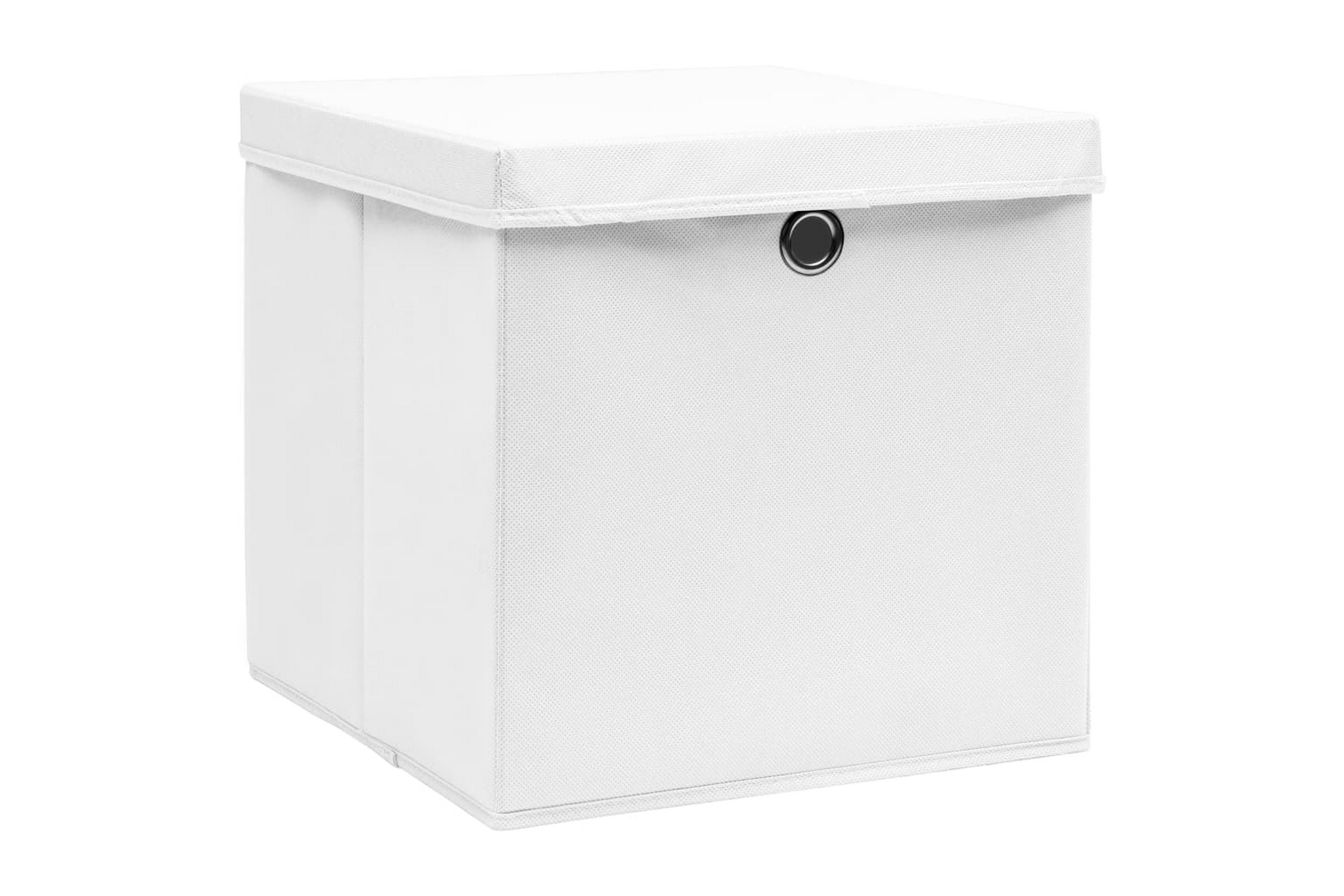 Oppbevaringsbokser med deksler 4 stk 28x28x28 cm hvit - Hvit