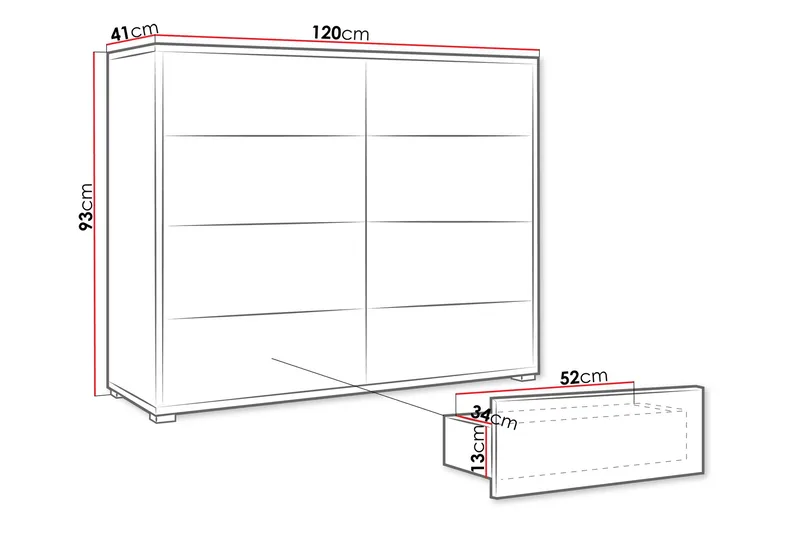 Agawal Kommode 120 cm - Brun - Oppbevaring - Oppbevaringsmøbler - Kommode