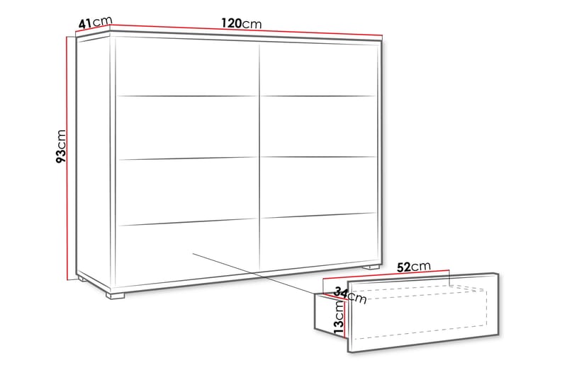 Agawal Kommode 120 cm - Brun - Oppbevaring - Oppbevaringsmøbler - Kommode