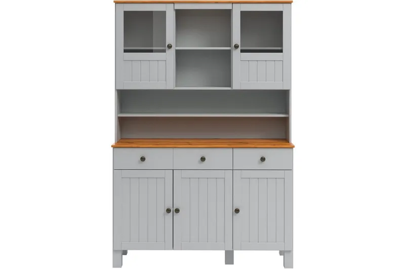 Alby Kommode med Overskap 125x38 cm - Grå - Oppbevaring - Oppbevaringsmøbler - Kommode