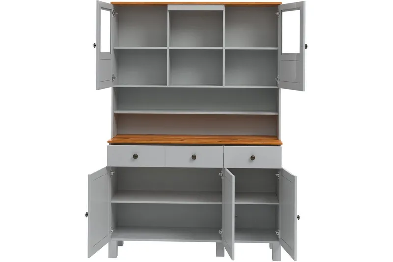 Alby Kommode med Overskap 125x38 cm - Grå - Oppbevaring - Oppbevaringsmøbler - Kommode