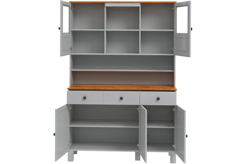 Alby Kommode med Overskap 125x38 cm - Grå - Oppbevaring - Oppbevaringsmøbler - Kommode