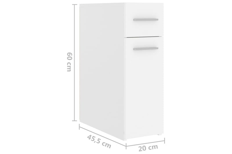 Apotekskap hvit 20x45,5x60 cm sponplater - Hvit - Kjøpmannsdisk - Kommode