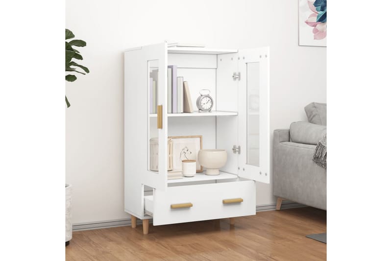 beBasic Highboard hvit 70x31x115 cm konstruert tre - Hvit - Oppbevaring - Oppbevaringsmøbler - Sideboard & skjenker