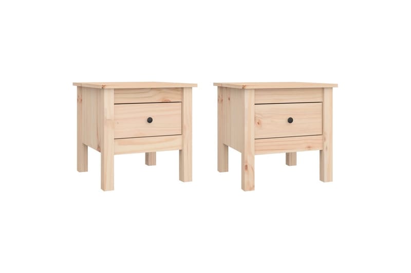 beBasic Sidebord 2 stk 40x40x39 cm heltre furu - Brun - Sideboard & skjenker