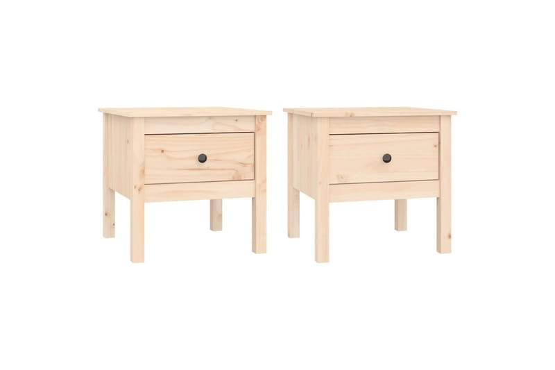 beBasic Sidebord 2 stk 50x50x49 cm heltre furu - Brun - Sideboard & skjenker