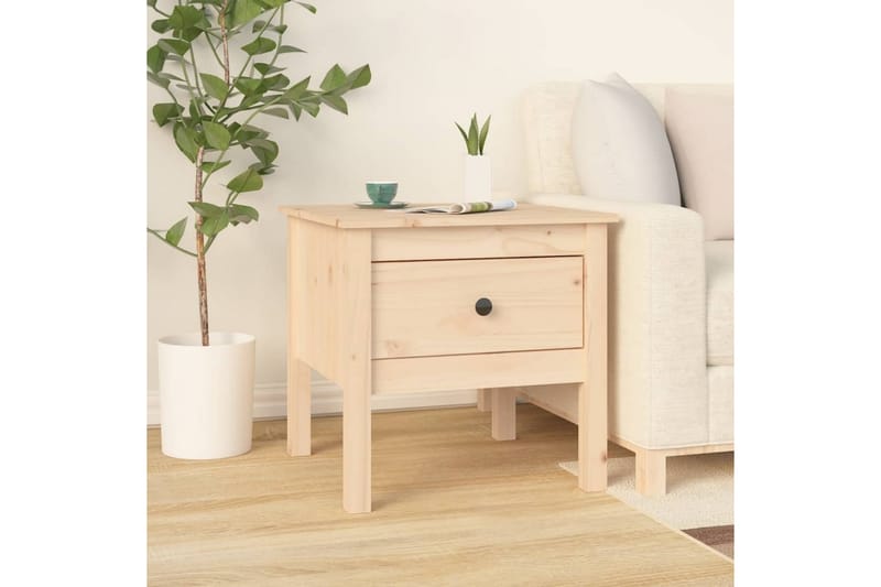 beBasic Sidebord 2 stk 50x50x49 cm heltre furu - Brun - Sideboard & skjenker