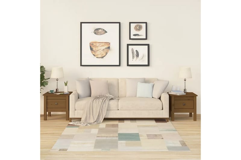 beBasic Sidebord 2 stk honningbrun 40x40x39 cm heltre furu - Brun - Oppbevaring - Oppbevaringsmøbler - Sideboard & skjenker