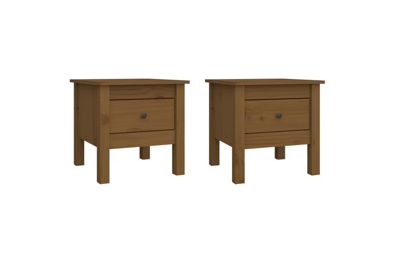 beBasic Sidebord 2 stk honningbrun 40x40x39 cm heltre furu - Brun - Oppbevaring - Oppbevaringsmøbler - Sideboard & skjenker