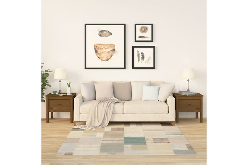 beBasic Sidebord 2 stk honningbrun 50x50x49 cm heltre furu - Brun - Oppbevaring - Oppbevaringsmøbler - Sideboard & skjenker