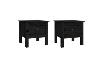 beBasic Sidebord 2 stk svart 40x40x39 cm heltre furu - Svart - Oppbevaring - Oppbevaringsmøbler - Sideboard & skjenker