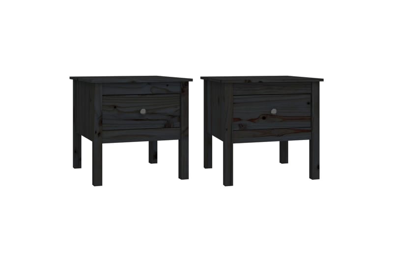 beBasic Sidebord 2 stk svart 50x50x49 cm heltre furu - Svart - Oppbevaring - Oppbevaringsmøbler - Sideboard & skjenker