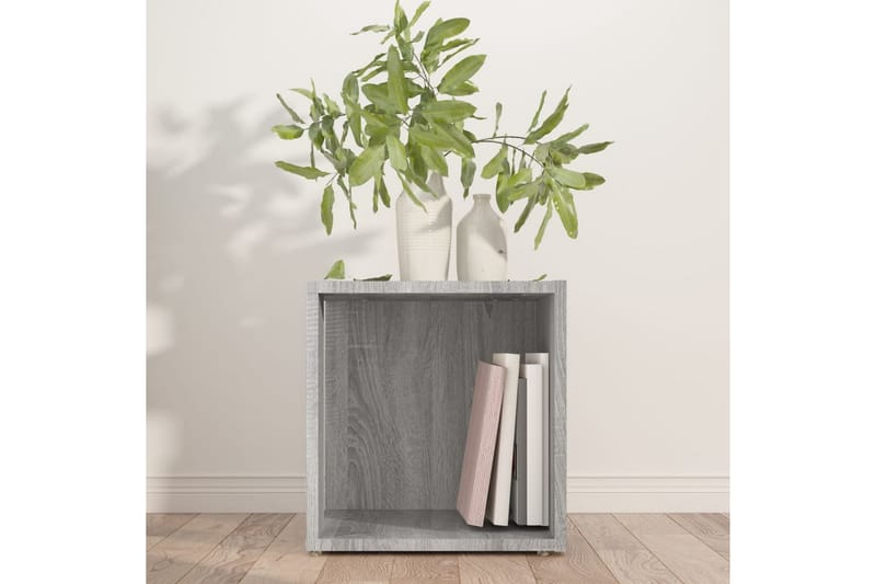 beBasic Sidebord grå sonoma 33x33x34,5 cm konstruert tre - GrÃ¥ - Oppbevaring - Oppbevaringsmøbler - Sideboard & skjenker