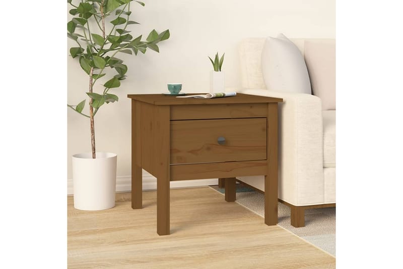 beBasic Sidebord honningbrun 50x50x49 cm heltre furu - Brun - Sideboard & skjenker