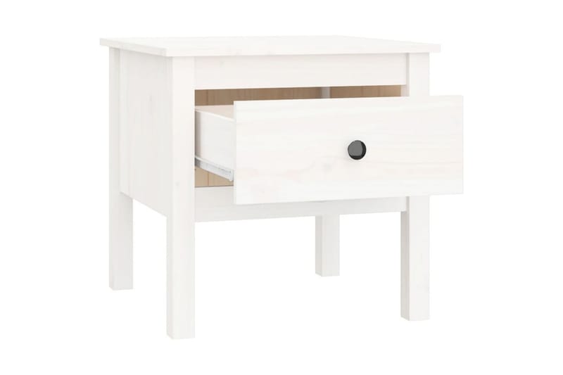 beBasic Sidebord hvit 50x50x49 cm heltre furu - Hvit - Sideboard & skjenker