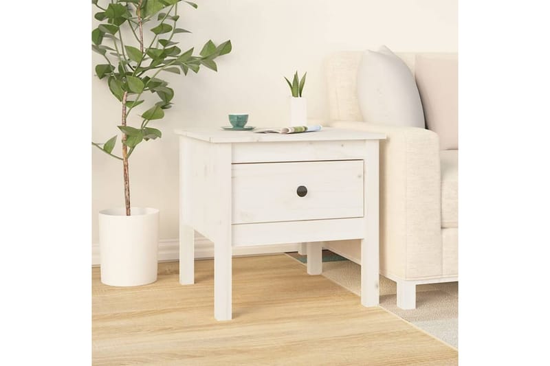 beBasic Sidebord hvit 50x50x49 cm heltre furu - Hvit - Oppbevaring - Oppbevaringsmøbler - Sideboard & skjenker