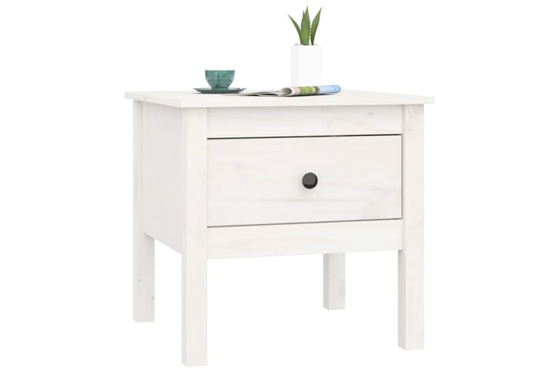 beBasic Sidebord hvit 50x50x49 cm heltre furu - Hvit - Oppbevaring - Oppbevaringsmøbler - Sideboard & skjenker