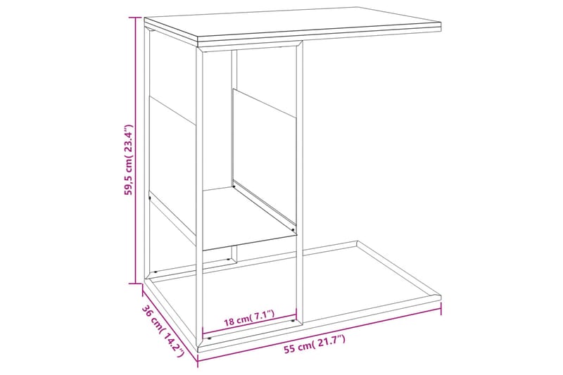 beBasic Sidebord hvit 55x36x59,5 cm konstruert tre - Hvit - Sideboard & skjenker