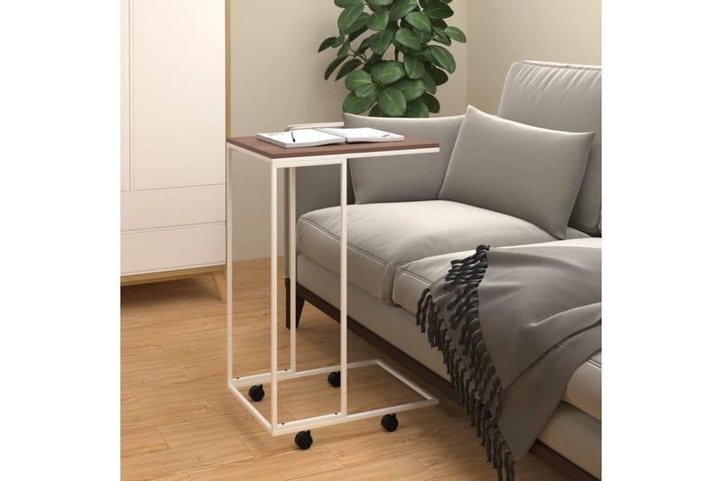 beBasic Sidebord med hjul hvit 40x30x63,5 cm konstruert tre - Hvit - Oppbevaring - Oppbevaringsmøbler - Sideboard & skjenker