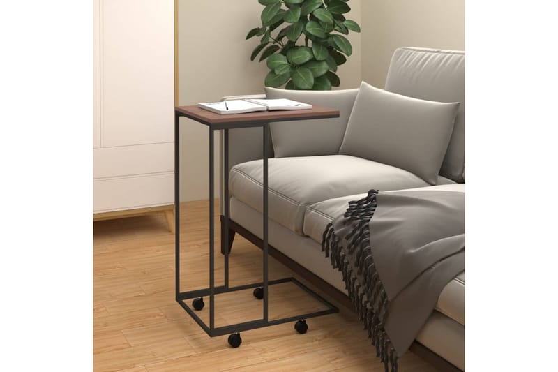 beBasic Sidebord med hjul svart 40x30x63,5 cm konstruert tre - Svart - Oppbevaring - Oppbevaringsmøbler - Sideboard & skjenker