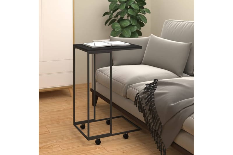 beBasic Sidebord med hjul svart 40x30x63,5 cm konstruert tre - Svart - Oppbevaring - Oppbevaringsmøbler - Sideboard & skjenker