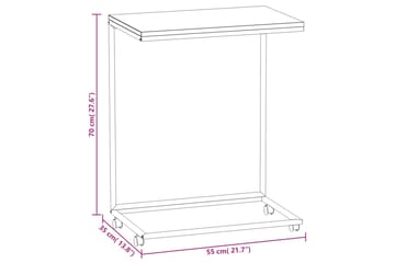 beBasic Sidebord med hjul svart 55x35x70 cm konstruert tre - Svart - Oppbevaring - Oppbevaringsmøbler - Sideboard & skjenker
