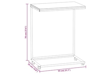 beBasic Sidebord med hjul svart 55x35x70 cm konstruert tre - Svart - Oppbevaring - Oppbevaringsmøbler - Sideboard & skjenker