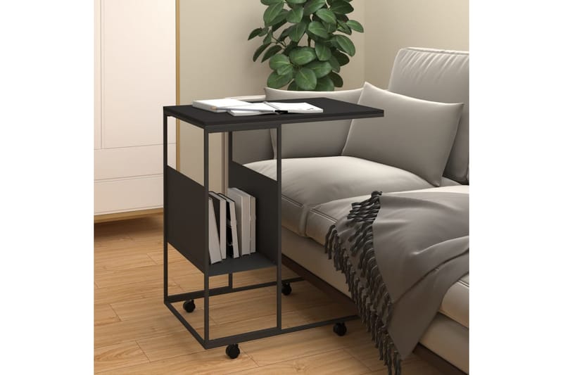 beBasic Sidebord med hjul svart 55x36x63,5 cm konstruert tre - Svart - Oppbevaring - Oppbevaringsmøbler - Sideboard & skjenker