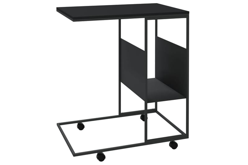 beBasic Sidebord med hjul svart 55x36x63,5 cm konstruert tre - Svart - Sideboard & skjenker