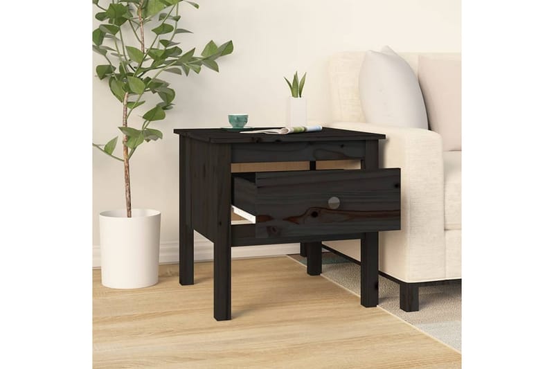 beBasic Sidebord svart 50x50x49 cm heltre furu - Svart - Oppbevaring - Oppbevaringsmøbler - Sideboard & skjenker