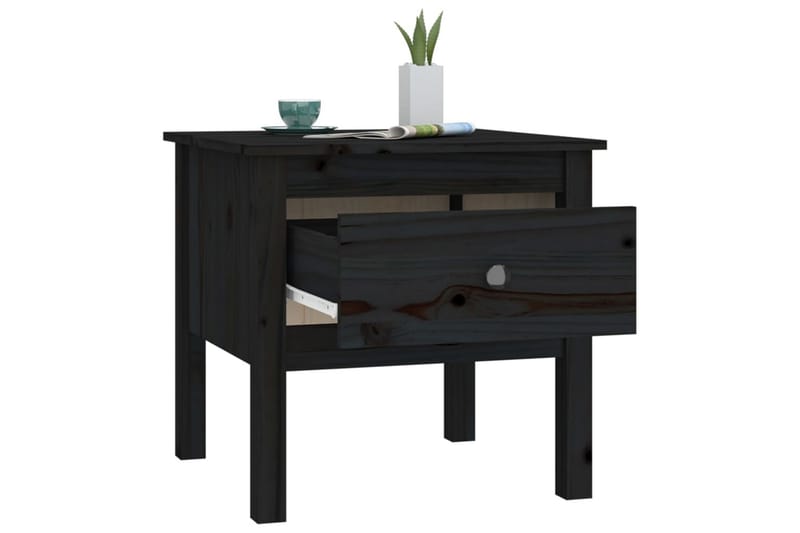 beBasic Sidebord svart 50x50x49 cm heltre furu - Svart - Oppbevaring - Oppbevaringsmøbler - Sideboard & skjenker