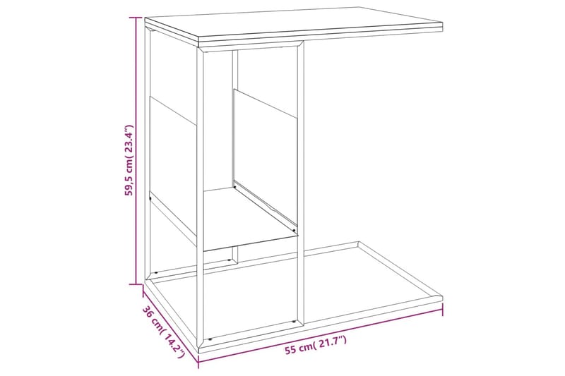 beBasic Sidebord svart 55x36x59,5 cm konstruert tre - Svart - Oppbevaring - Oppbevaringsmøbler - Sideboard & skjenker