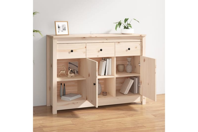 beBasic Skjenk 100x35x74 cm heltre furu - Brun - Oppbevaring - Oppbevaringsmøbler - Sideboard & skjenker