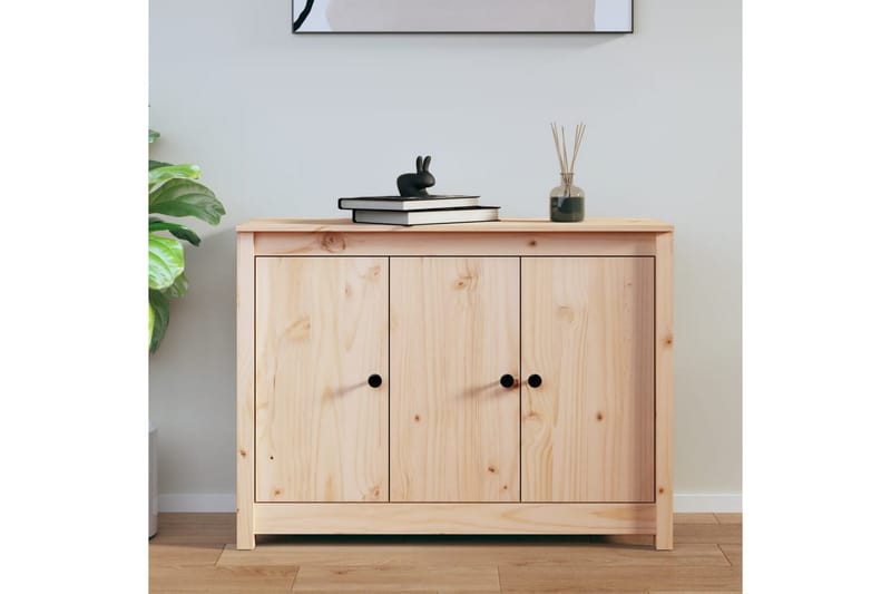 beBasic Skjenk 100x35x74 cm heltre furu - Brun - Oppbevaring - Oppbevaringsmøbler - Sideboard & skjenker