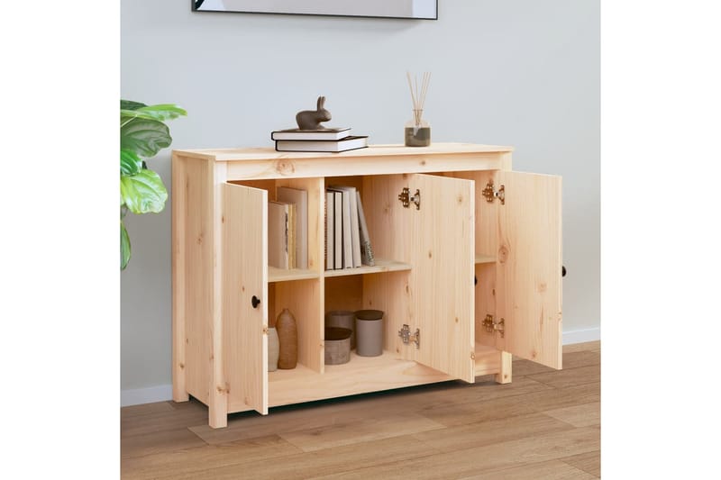 beBasic Skjenk 100x35x74 cm heltre furu - Brun - Oppbevaring - Oppbevaringsmøbler - Sideboard & skjenker