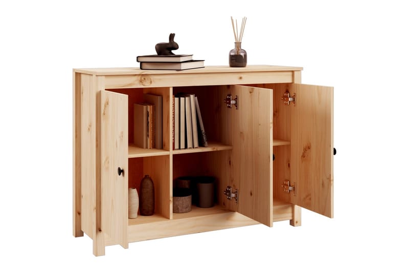 beBasic Skjenk 100x35x74 cm heltre furu - Brun - Oppbevaring - Oppbevaringsmøbler - Sideboard & skjenker