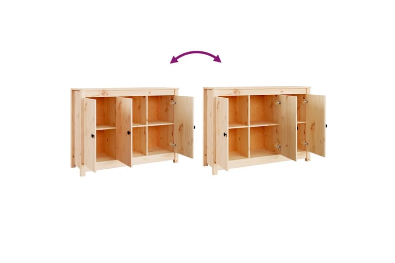 beBasic Skjenk 100x35x74 cm heltre furu - Brun - Oppbevaring - Oppbevaringsmøbler - Sideboard & skjenker
