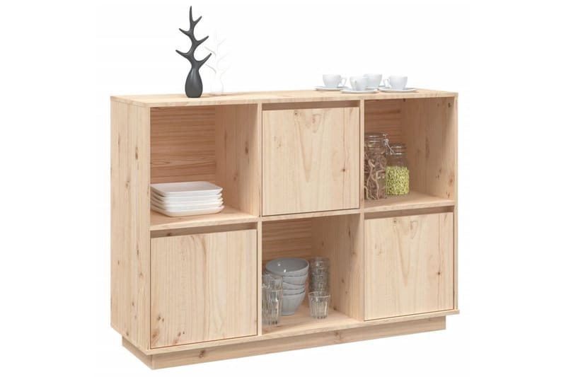 beBasic Skjenk 110,5x35x80 cm heltre furu - Brun - Oppbevaring - Oppbevaringsmøbler - Sideboard & skjenker