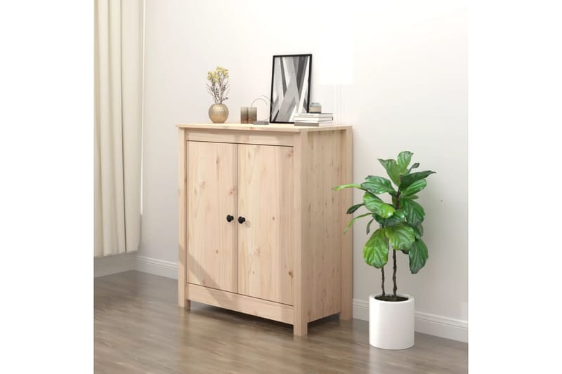 beBasic Skjenk 70x35x80 cm heltre furu - Brun - Sideboard & skjenker