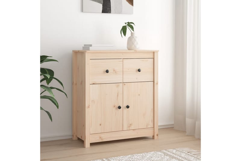 beBasic Skjenk 70x35x80 cm heltre furu - Brun - Sideboard & skjenker