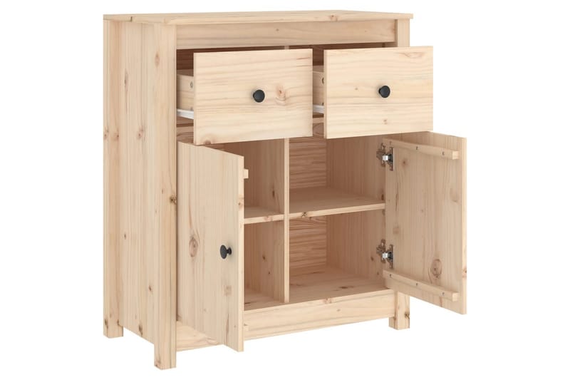 beBasic Skjenk 70x35x80 cm heltre furu - Brun - Oppbevaring - Oppbevaringsmøbler - Sideboard & skjenker