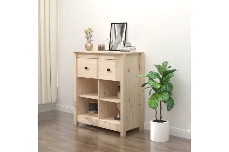 beBasic Skjenk 70x35x80 cm heltre furu - Brun - Oppbevaring - Oppbevaringsmøbler - Sideboard & skjenker