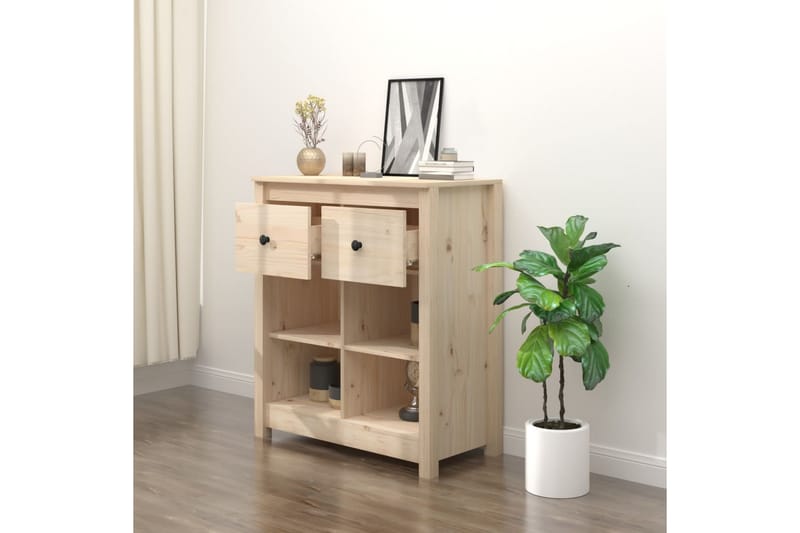 beBasic Skjenk 70x35x80 cm heltre furu - Brun - Oppbevaring - Oppbevaringsmøbler - Sideboard & skjenker