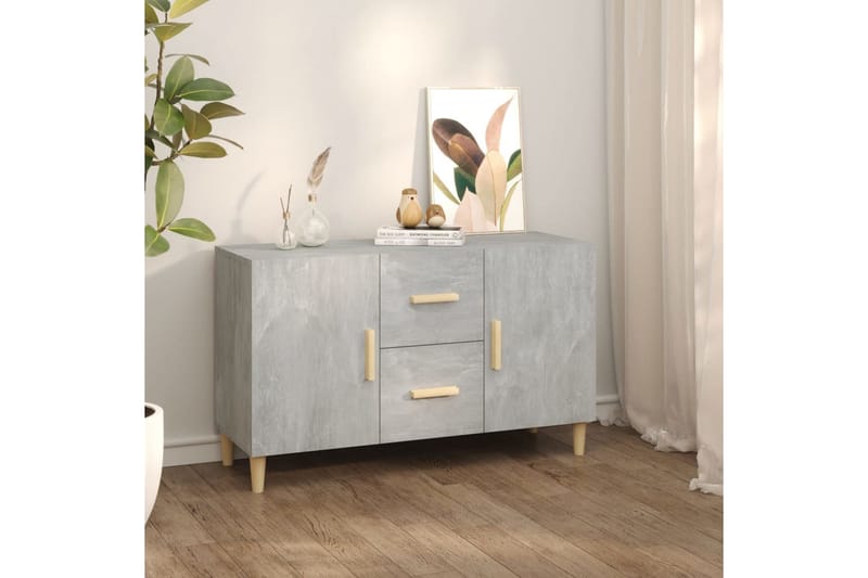 beBasic Skjenk betonggrå 100x36x60 cm konstruert tre - GrÃ¥ - Sideboard & skjenker