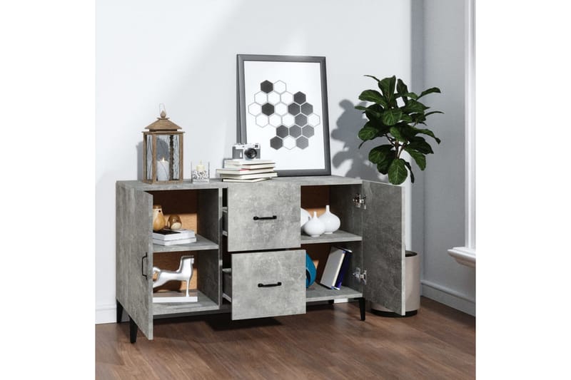 beBasic Skjenk betonggrå 100x36x60 cm konstruert tre - GrÃ¥ - Oppbevaring - Oppbevaringsmøbler - Sideboard & skjenker