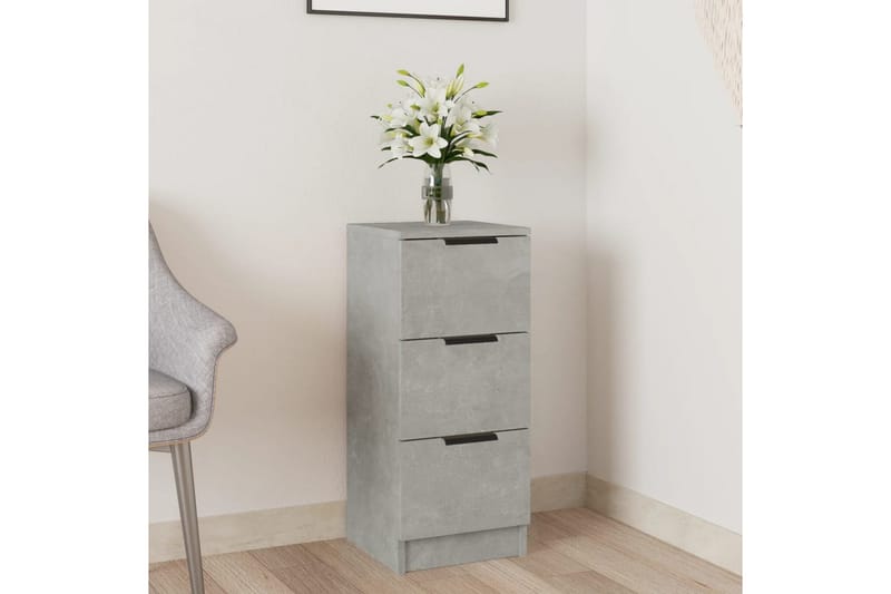 beBasic Skjenk betonggrå 30x30x70 cm konstruert tre - GrÃ¥ - Sideboard & skjenker